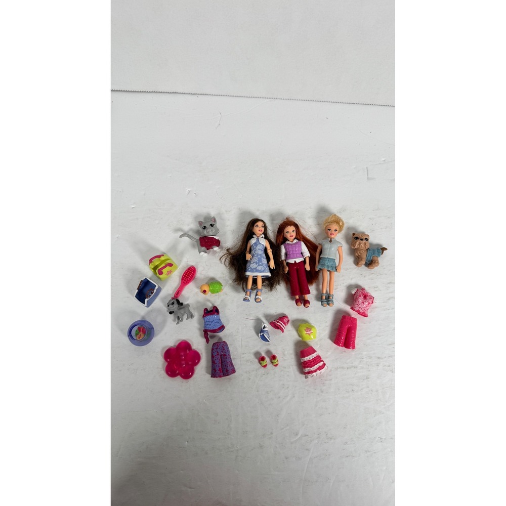 Mattel Barbie Chelsea Kelly Doll Lot Pets Clothes Accessories Bundle